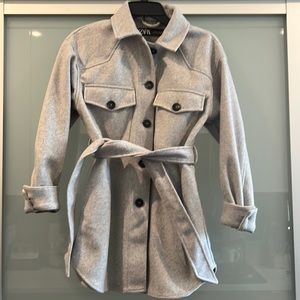 Zara grey belted shacket XS